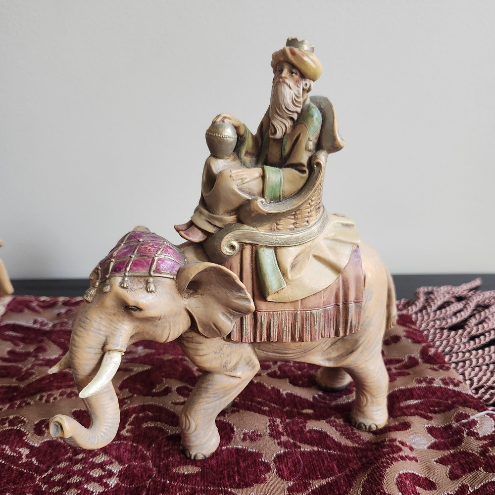 Vintage Fontanini Christmas Nativity Collectibles- 3 Wise Men On Animals 1990s - Picture 6 of 7
